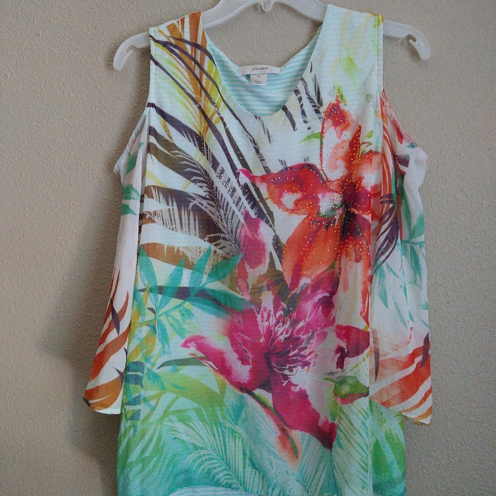 Cold Shoulder Floral Top